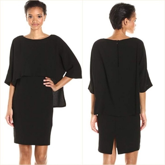 Adrianna Papell | NWT Black Layered Sheath Dress - Picture 1 of 8